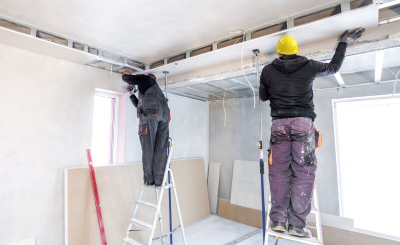 Установка подвесного потолка из гипсокартона